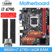 B85m Desktop Motherboard LGA 1150 combo kit i7 4790 processor and 2*8G=16GB 1600MHz PC DDR3 memory with VGA Placa Mae board