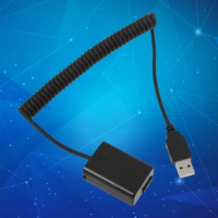 USB to NP-FW50 Dummy Battery Eliminator Power Supply Spring Cable for -Sony A7 A7RII A6500 A6400 A6300 A6100 A6000 T84C