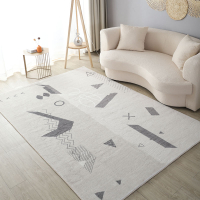 仿羊絨侘寂風北歐簡約客廳地毯茶幾墊日式素色輕奢家用臥室床邊毯