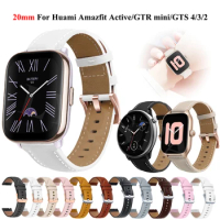 20mm Smart Watchband For Amazfit GTR Mini Leather WristStrap For Xiaomi Huami Active Amazfit GTS 4 MIni 2E Bip 3/U pro Bracelet