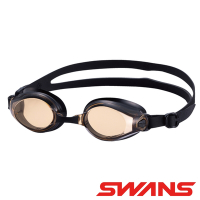 【SWANS 日本】FITNESS舒適型泳鏡(SW-45N咖啡黑/防霧鏡片/抗UV/矽膠軟墊)