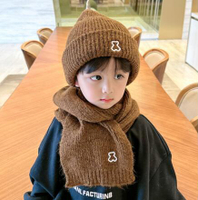 兒童帽子圍巾套裝秋冬季男童新款毛線帽寶寶嬰兒帽洋氣針織帽 全館免運