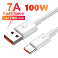 100W 7A USB Type C Super-Fast Charge Cable for Huawei P40 P30 Fast Charging Data Cord for Xiaomi 13 12 Pro Oneplus Realme POCO
