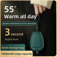 Winter Portable Warm Hands Power Bank Mini Fast Charging Hand Warmer Silicone Lanyard Straps PowerBank 10000mAh for Girl Women