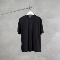 Kaos BURBERRY ELLISON CHECK TIPPED SLEEVE BLACK TSHIRT 100% ORIGINAL Size XL