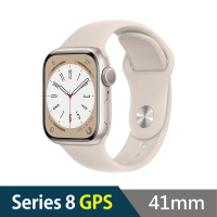 【Apple 蘋果】Apple Watch Series 8 41公釐 GPS版(鋁金屬錶殼搭配運動型錶帶)
