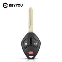 KEYYOU For Mitsubishi Eclipse 2006 2007 2008 Remote Key Shell Case Replacemen Fob 2+1 3 Buttons Car Key MIT9 / Left Blade Cover