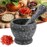 Mortar and Pestle Set for Resin Garlic Herb Spice Mixing Grinding Crusher Bowl Kitchen Tools Restaurant