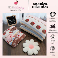 [ MOJI ] Ga Nỉ Kèm 2 Vỏ Gối Đầu Cao Cấp , Chất Nỉ Nhung Mềm Mịn , Giữ Ấm Tốt , Dày Dặn , An Toàn Cho