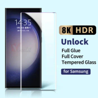 Full Glue Curved Tempered Glass for Samsung Galaxy S23 S24 S22 S21 S20 Ultra S10 S9 Plus Screen Protector Samsung Note 20 Glass