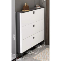 輕奢翻鬥鞋櫃進門玄關櫃 ([雙層款]雙拼灰白色60*24*120cm） 