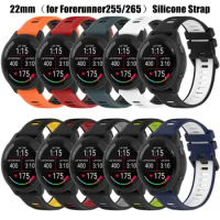 22mm Silicone Strap for Garmin Forerunner 255 265 Smartwatch Sports Bracelet Replacement Engraved Wristband or Forerunner255/265