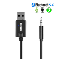 20PCs Bluetooth 5.0 audio receiver mini car audio adapter USB dongle 3.5mm MP3 music adapter for wireless keyboard FM radio speaker