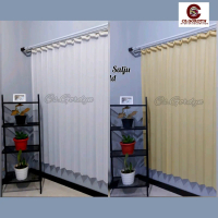 Gorden Vitrase Polos motif salju untuk puring vitrase Jendela Pintu warna Putih dan Kuning Curtain