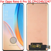 6.55" Reno 6 Pro LCD Original For Oppo Reno 6 Pro 5G CPH2247 CPH2249 Display LCD Touch Screen With Frame Replacement Assembly