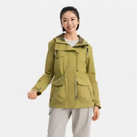 迪卡儂旗艦店NH900衝鋒衣女新款徒步戶外防風防水夾克大褸ODT2-金綠色 新版 S-款式3