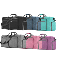 【LEBON】摺疊牛津布整理收納袋-65L(衣物收納 玩具收納 拉桿包 行李袋 旅行袋 手提袋 健身運動包)