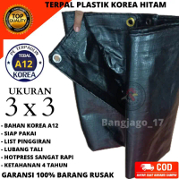 Terpal Tebal Ukuran 3x3 3x4 3x5 Type A12 Korea Hitam Terpal Tenda Plastik Lembaran Gelaran Tutup Mob