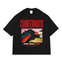 100% Katun Hitam \COUNTERPARTS\" 'PRIVATE ROOM' Kaos Grafis Foto Retro (Tema NIGHTOWL)| Pengiriman C