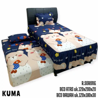 KUMA SPREI BEDSORONG MOTIF HELLO KITTY Rumbai 120x200 cm Sprei Rumbai & Biasa 2in1 Sarban & Sargul S