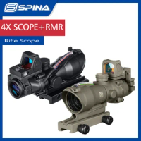 ACOG 4X32 Red/Green Fiber Optics Scope Cross/ Arrow reticle Sight With RMR.308.556 AR15.22LR
