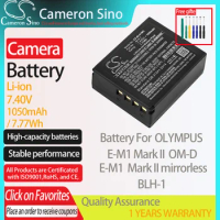 CameronSino Battery for OLYMPUS E-M1 Mark II OM-D E-M1 Mark II mirrorless fits OLYMPUS BLH-1 Digital camera Batteries 1050mAh