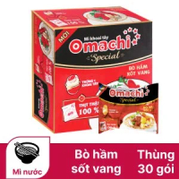 Thùng 30 gói mì khoai tây Omachi Special bò hầm xốt vang 92g