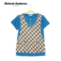 【Kinloch Anderson】格紋背心假兩件短袖上衣 金安德森女裝(KA0455311)
