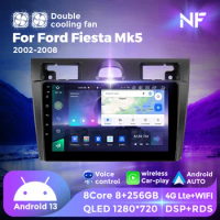 Android 13 Car Radio For Ford Fiesta Mk VI 5 Mk5 2002-2008 Multimedia Player GPS Navigation Stereo Carplay Auto 2 Din Head Unit