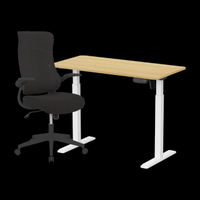 เซ็ตเก้าอี้ทำงาน รุ่น ADAM DOT.2 ERGO CHAIR GRAVITY สีดำ + โต๊ะปรับระดับไฟฟ้า รุ่น Space ll Size S ส