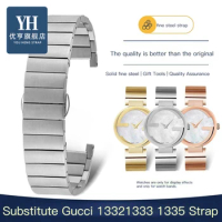 Notch stainless steel watch Band For Gucci watchband YA1332 1333 1335 series men and women couples solid stainless steel belt