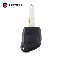 KEYYOU 1 Button Car Remote Key Shell Case For Peugeot 106 205 206 306 405 406 With Uncut Blade Replacement