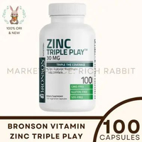 Bronson Zinc Triple Play 30 mg with Zinc Acetate Picolinate 100 Caps