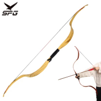 Traditional Recurve Longbow Hunting Shooting 25 lbs Archery Laminated Bow and Arrow Wood Adult Practice Equipment