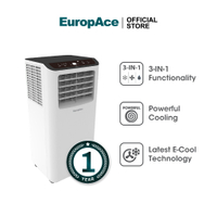 2025EuropAce 10K BTU Portable Aircon |   EPAC 10A6. |   3-in-1: Air Conditioner, Fan, Dehumidifier &