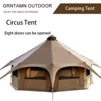 Outdoor Circus Tent Camping Cotton Canvas Rainproof Large Yurt Tent Camping Park Tent 4 Season Outdoor Camping Tent Family Tent