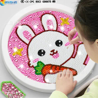 Children's Diamond Sticker DIY Handmade Diamond Painting Wholesale Rabbit Dot Diamond Painting Puzzle Toys