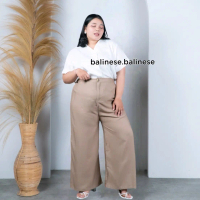 Kulot Highwaist Super Jumbo XXL Isi Kancing Resleting Celana Panjang Rayon wanita