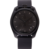 CK Calvin Klein雅痞編織紋三眼手錶(K6Z574C1)-黑面X黑色/44mm