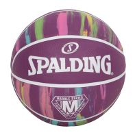 SPALDING 大理石系列紫彩#7橡膠籃球#40654-室內外 7號球 斯伯丁 SPA84403 深紫彩色
