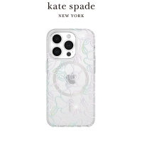 【kate spade】iPhone 15 Pro MagSafe 精品手機殼 銀絲炫彩