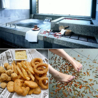 【金山八煙溫泉會館】雙人鴛鴦湯屋泡湯70分鐘+1份炸物拼盤