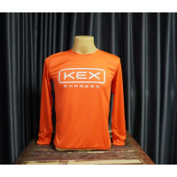 L004 เสื้อยืดคอกลมแขนยาวสกรีนลาย KEX EXPRESS มี3สี ส้ม ดำ ขาว เนื้อผ้ากีฬา นุ่มลื่น สวมใส่สบาย แห้งไ