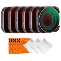 K&amp;F Concept Action Camera Filter Set (CPL+ND8+ND16+ND32+ND64+ND1000) with Anti-reflection Green Film for GoPro Hero 9/10/11/12
