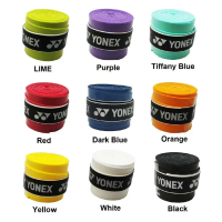 Yonex Overgrip, AC102EX, 1 ชิ้น, คุณภาพดี, มีให้เลือก 14 สี, กาวพิเศษ, เหมาะสำหรับแบดมินตัน, สีฟ้าแล