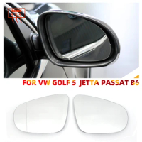 For Vw Golf 5 Mk5 2003 - 2008 Jetta Passat B6 2006-2009 Left Right Door Side Heated Wing Mirror Glass Rearview Rearview Plate