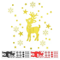 Snowflake Acrylic Mirrors Stickers Deer Wall Decals Christmas Snowflake Mirror Wall Decal Sticker For Wardrobes Furniture Tiles