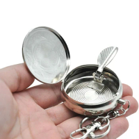 Portable Ashtray Car Cigarette Ashtray Stainless Steel Ashtray with Key Chain
