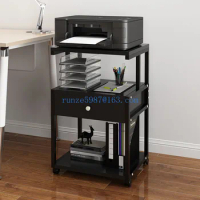 Removable printer shelf storage rack modern office desktop multi-layer storage rack with drawer copy rack