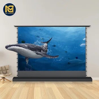Electric Floor Rising UST 4K ALR grey Crystal Projector Screen Pull up Screen for Ultra short throw laser projector
